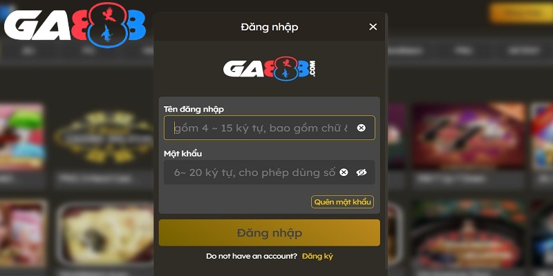 Các bước đăng nhập GA888 cụ thể, chuẩn xác